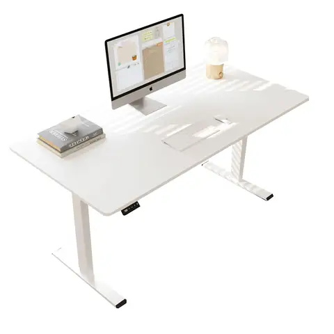 Huacan Height Adjustable Desk Electric Lifting Standing Computer Table Ergonomic white Electric Lift Table