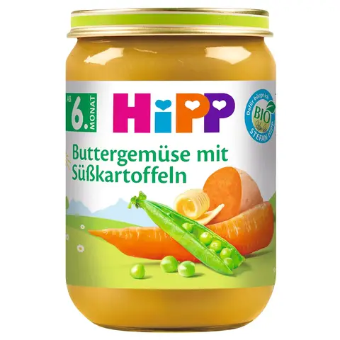 HiPP Gemüse Buttergemüse mit Süßkartoffeln ab 6. Monat 6 x 190 g