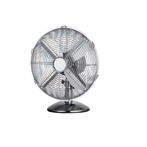 AKAI Tischventilator 30 cm - 35 W - 3 Geschwindigkeiten - 4 Aluminiumflügel - Rechts/Links Oszillation - Manuell verstellbare Neigung Hoch/Tief - Verchromtes radialer Gitter - Metallgehäuse - Tragegriff