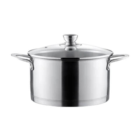 ochama x J.ZAO Marmite en acier inoxydable 304 - Épaissie et profonde - Marmite à soupe de style européen - Ménage - Pas de téflon