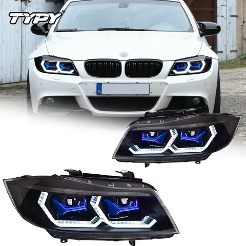 TYPY LED Head Lamp For BMW E90 Original Xenon Headlight 2005-2012 Headlights 320i 325i 318i DRL Turn Signal High Beam Angel Eye Projector Lens