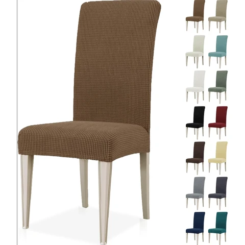 YSTYLE Esszimmerstuhlhüllen, Sitzhüllen für Esszimmerstühle, 4 Stück, LM, Braun