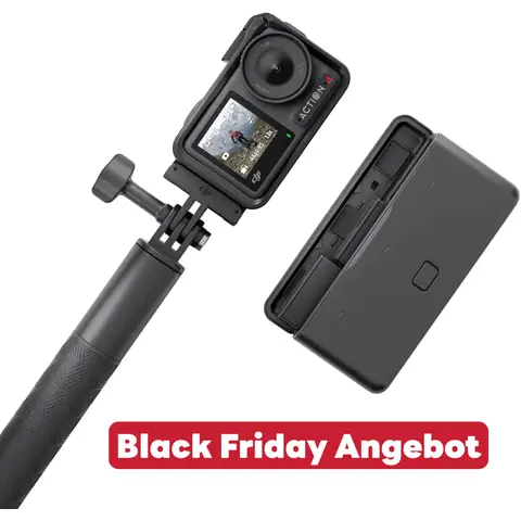 DJI Osmo Action 4 Adventure Combo - 4K/120fps wasserdichte Actionkamera mit 1/1,3-Zoll-Sensor, 10-Bit & D-Log M Farbperformance, 155° Ultra-Weitwinkel, über 7,5 Std. Akkulaufzeit mit 3 Zusatzakkus für Vlogging