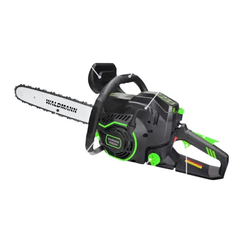 WALDMANN Benzin-Kettensäge YD5310, Nennleistung 8500 U/min, Hubraum 53,2 cm³, max. Kettengeschwindigkeit 21,8 m/s, Treibstoff-/Ölverhältnis 1:40, Antriebskette 18 Zoll, Treibstofftank 530 ml, Öltank 260 ml