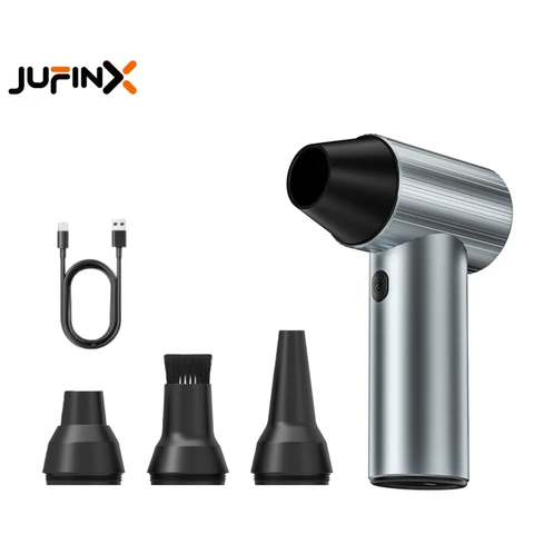 WOLFBOX Style JUFINX X7 Compressed Air Duster - Turbo Fan 90000 RPM | 20W Fast Charging, Rechargeable Battery, 3 Adjustable Speeds, High-Pressure Air Gun for Automotive Cleaning, Cordless Air Blower, Keyboard Cleaning Tools, Perfect for Car Cleaning, Computers, Keyboard, Outdoor