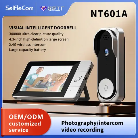 La sonnette vidéo intelligente Verbex NT601A  avec sonnette vidéo et caméra de surveillance pour la maison ne nécessite pas de Wi-Fi pour recevoir et peut être utilisée avec un enregistrement vidéo et une longue durée de vie de la batterie.