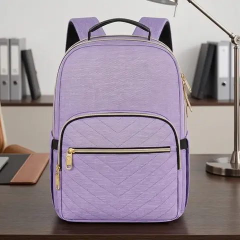 Laptop Backpack for Women， School Backpack Bag 15.6 Inch Lightweight for Travel Work With USB Charging Port Waterproof， Anti theft Rucksack Girls Ladies for University College Large， Purple， New Year Sale ， Top gift picks