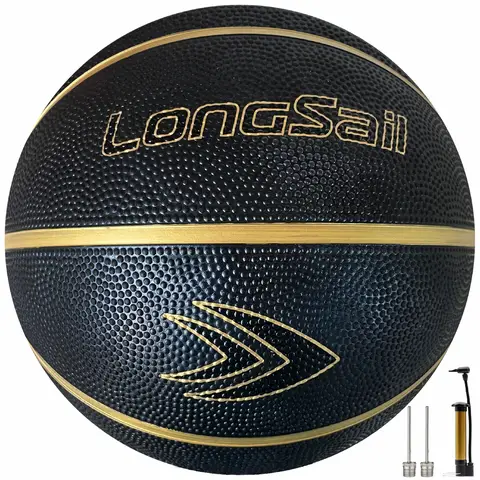 High-quality Rubber Basketball（27.5"） Size5# Black/Gold