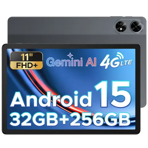 DOOGEE Tab G6 Plus 11-inch Android Tablet with SIM Card Slot， FHD+， 32GB RAM， 256GB Storage， 8000 mAh， Octa-Core T7280， Widevine L1， 5G Wi-Fi， Bluetooth 5.0， GPS， Grey