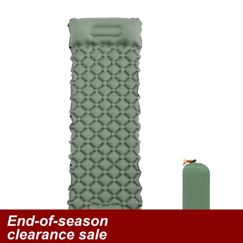 VXOYO Tapis de couchage de camping - Taille simple 192×58 cm / 75,6×22,8 in, Tapis gonflable ultraléger avec oreiller intégré et pompe à pied. Dimensions emballé : 26×10 cm / 10,2×3,9 in