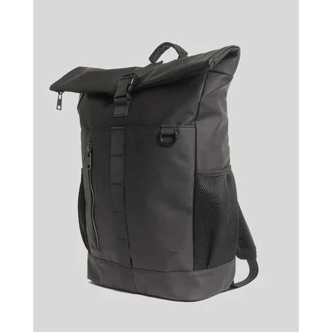 Lyle & Scott Water Resistant Rolltop Backpack - Jet Black
