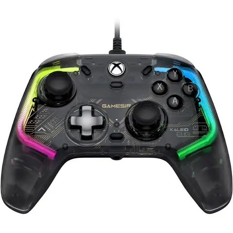 GameSir Manette de jeu filaire RGB transparente fumée GameSir Kaleid pour Xbox Series X/S, Xbox One et PC Windows 10/11