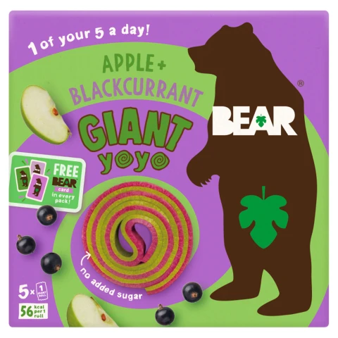 BEAR Apple & Blackcurrant Giant Fruit Yoyos 100g