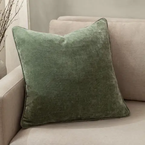 Yard Cushion Heavy Chenille Square Eucalyptus 50x50cm