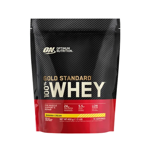 Optimum Nutrition Gold Standard 100% Whey Protein, saveur Banane & Crème, 450 g (15 portions)
