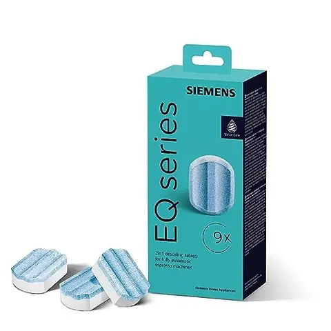 Siemens Multipack TZ80032A, 9 Entkalkungstabletten, schützt vor Korrosion, geeignet für vollautomatische Kaffeemaschinen der EQ-Serie sowie eingebaute Vollautomaten