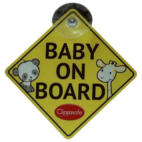 Clippasafe Baby On Board Sign (53) Yellow
