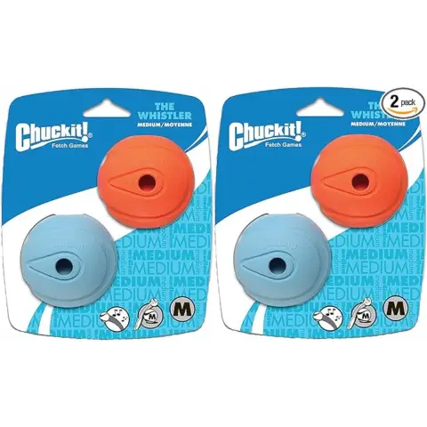 Chuckit! The Whistler Ball 2 Pack Medium 6.5cm