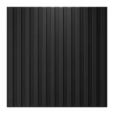 Schwarze 3D-Rillen-Wandpaneele (12 Stück/Set), 50 × 50 cm, wasserdicht & Schimmelresistent, deckt 3 Quadratmeter ab, einfache DIY-Installation