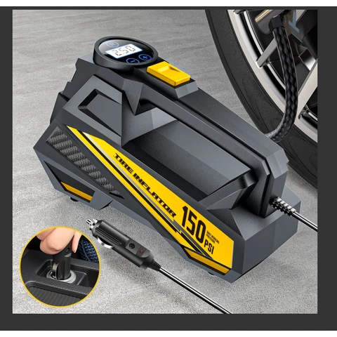 CARSUN Upgraded 12V 150PSI Corded Electric Tire Inflator: High-Performance Portable Air Compressor for Car, Motorcycle, Bike & Ball