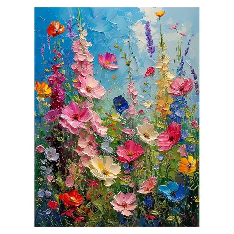 JU7CER Wildflower Diamond Painting Kit - Adult 5D Floral Gem Art Set | Home Decor Craft 12×16 Inches (30×40cm)