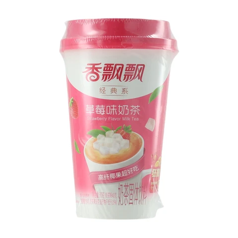 Xiang Piao Piao Thé au lait saveur fraise - 80 g
