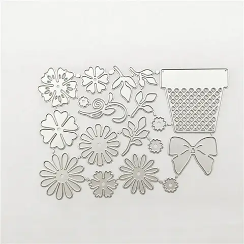 Flower Leaf Metal Cutting Dies Leaf Background Frame Stencil Template Flower Shaped Embossing Cutting Stencils for DIY Embossing Photo Frame Decorative Scrapbook Card