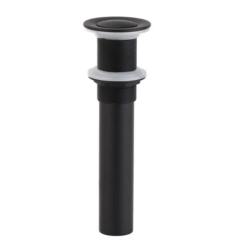 Homary Modern Solid Brass Pop Up Waste without Overflow for Bathroom Basin in Matte Black