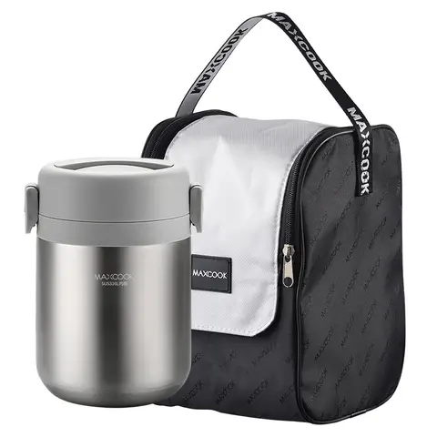 Maxcook 316 Stainless steel Insulated Food Jar with Lunch bag
Thermos for Hot Food - Vacuum Stainless Steel Thermal Lunch Box, Leakproof Soup Thermos, Wide Mouth Insulated Food Jar 1.5L MCTG0863