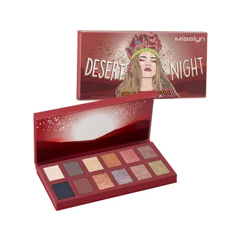 MISSLYN Palette d’ombres à paupières Desert Night, 4 teintes, teinte Burning Lust, cadeau pour la Fête des Mères