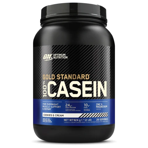 Optimum Nutrition 100% gold standard caseïne eiwit met vertraagde afgifte, koekjes & room, 924 g (28 porties)