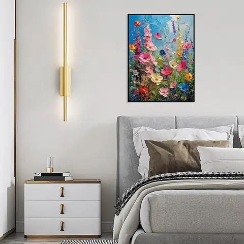 Ju7cer Wildblumen Diamantmalerei Set - 5D Blumen Edelstein Kunst Set für Erwachsene | Heimdekoration Bastelset 12 × 16 Zoll (30 × 40 cm)