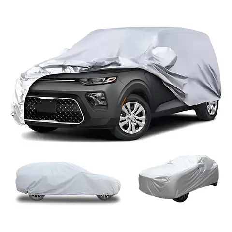 HELLO LEIBOO Housse de voiture en PEVA, imperméable et protection solaire toute saisons argent - 540 x 175 x 120 cm