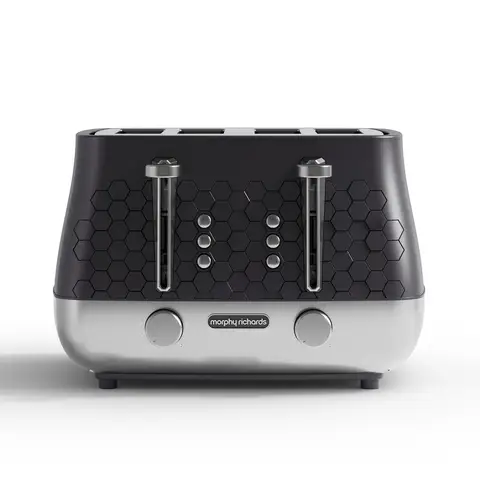 Morphy Richards Cassini 4-Slice Toaster, Wide Slots, Moonless Night (Black) - 243020