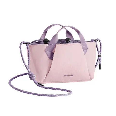Beneunder LC169 mini sac bandoulière extensible, imperméable, résistant aux taches d’huile et durable, capacité extensible de 1.2L à 3.6L, seulement 98 grammes, ultra-léger, conception à compartiments multiples, lavable, modèle rose