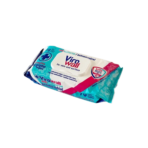Virowall Antibacterial 70 Wipes for Skin and Surface