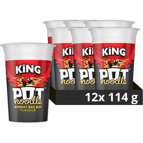 King Pot Noodle King Bombay Bad Boy 12 x 114g