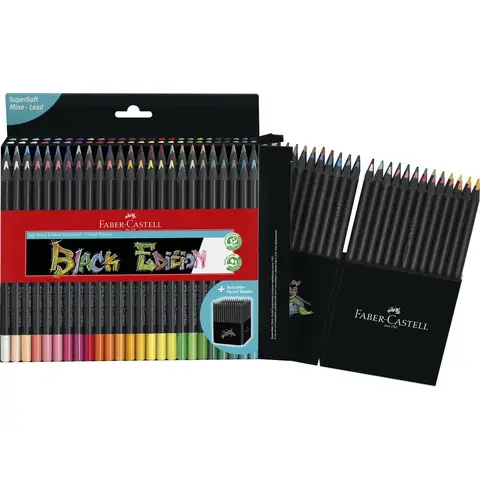 Faber-Castell Zwarte editie kleurpotloden set - 50 stuks, assortiment