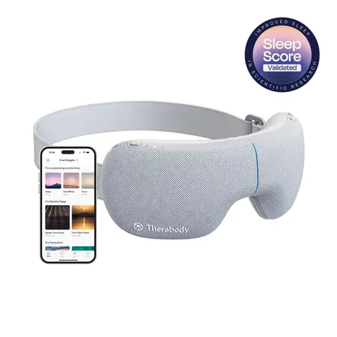 Theragun Therabody SmartGoggles Eye Massager & Heated Eye Mask, SmartSense Technology, Heat and Vibration Therapy, Relaxation and Tension Relief, Grey