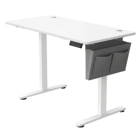 SONGMICSHOME Höhenverstellbarer Schreibtisch, 120 x 60 cm, Memory-Funktion, USB-C-Anschluss, weiß