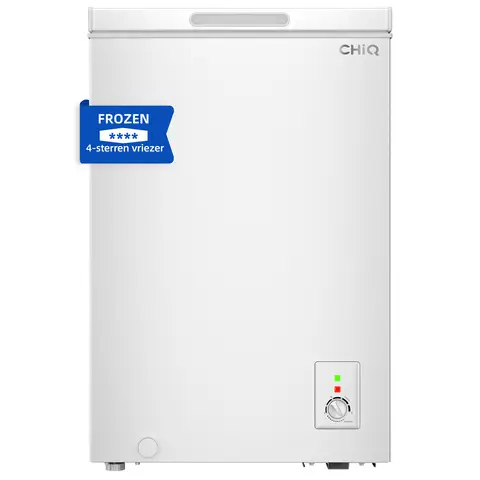 【Vakantiegeld Deal】CHiQ 99 L diepvrieskist, 54,5 x 47,5 x 83,5 cm, compact ontwerp, 4-sterrenvrieskist, thermostaatregeling, metalen rooster, vaste deur, geluidsarm, wit FCF98DE [Energieklasse E]