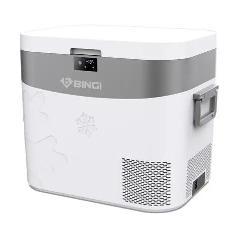 BINGI Glacière Electrique Voiture 22L à Compression avec Refroidissement Rapide - Réfrigérateur Portable Jusqu‘à -18°C, 12V/24V/220V, Pour Camping-Car, Van, Camion, Bateau, Voiture, Maison, Camping