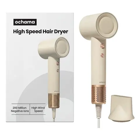 ochama High-Speed Hair Dryer, Ionic Hair Care Dryer, 1600W High Power, 110,000 RPM Motor, Fast-Drying Hair Dryer, Portable Electric Hair Dryer
