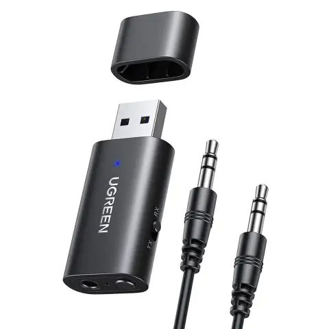 Ugreen Transmitter Bluetooth 5.1 Transmitter / Receiver Wireless Audio Adapter 3.5mm Mini Jack Black (CM523 60300)