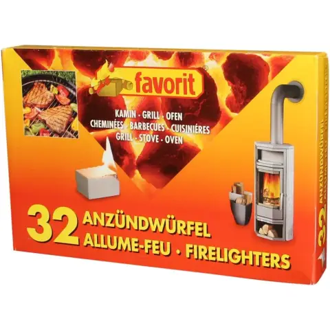 Beliebte Anzünder für Grills, Kamine und Öfen; weiße, petroleum-basierte Anzünder, besonders leistungsstark und einfach zu verwenden; in praktischer Vorratsgröße: 32 Stück