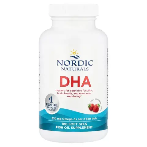 Nordic Naturals DHA Softgels Strawberry Flavour 830 mg - 180 Softgels