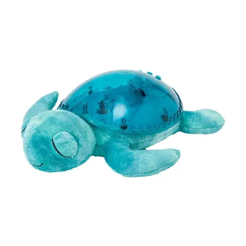 Cloud B Tranquil Turtle Nachtlicht mit Musik, wiederaufladbar, Aqua | Unterwasserprojektionen | 4 beruhigende Geräusche | Helligkeit einstellbar | Timer | Tränenmelder | recyceltes Gewebe