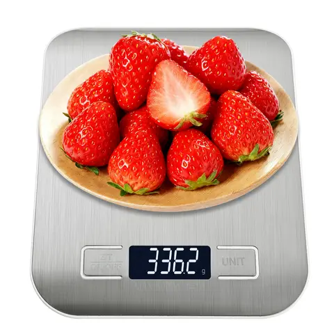 Vivreal CFC-03White Electronic Kitchen Scale, 5kg Capacity/1g Accuracy, Multi-Unit Switching, Stainless Steel Anti-Fingerprint Panel, for Kitchen Use, White