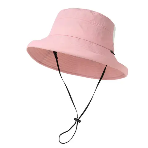 TOP-EX  Women’s Wide Brim Bucket Sun Hat with Ponytail Hole Summer Packable Sunhat for Travel Beach Outdoor Pink