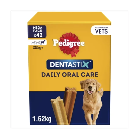 Pedigree Dentastix Daily Dental Chews Large Dog Treat 42 Sticks 1.62kg